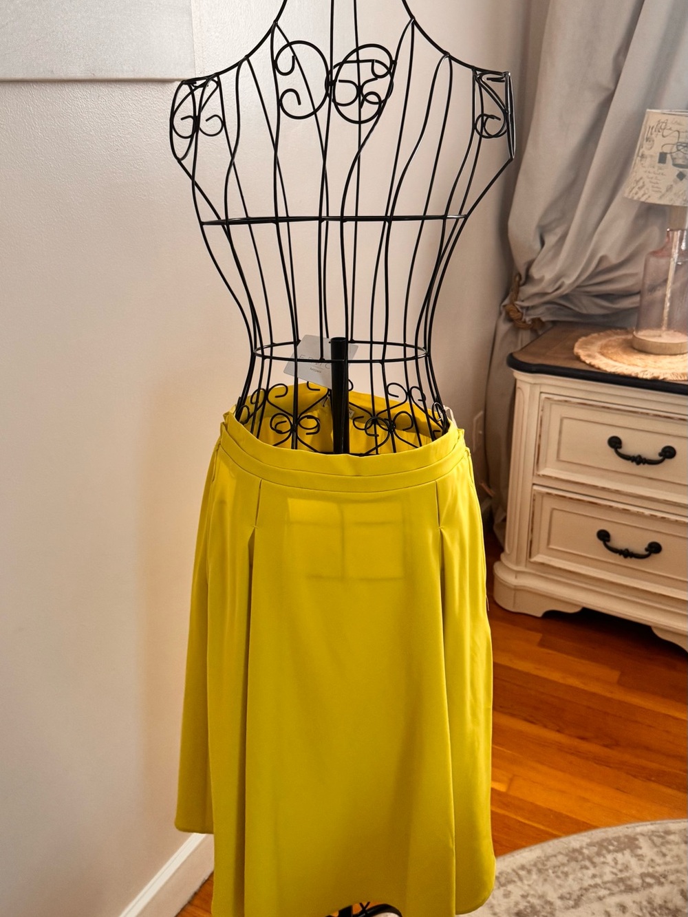 FRNCH Sunny Yellow Pleated A-Line Skirt